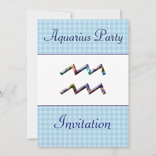 Aquarius Theec Birthday Party Invitation - Zodiac Kaart (Voorkant)