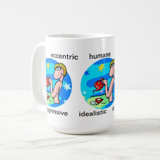  aquarius traits Cute Cartoon Zodiac Koffiemok (Voorkant links)