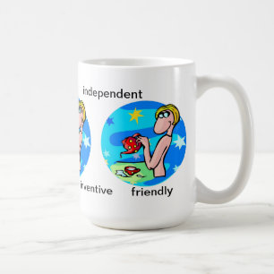 aquarius traits Cute Cartoon Zodiac Koffiemok