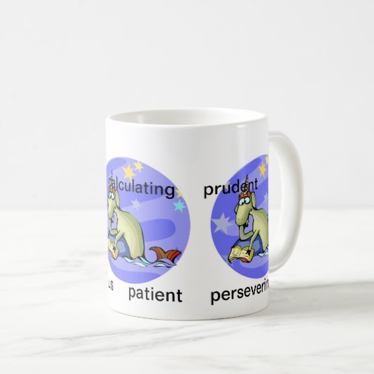  aquarius traits Cute Cartoon Zodiac Koffiemok (Voorkant rechts)