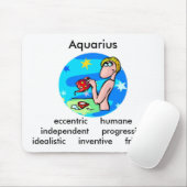  aquarius traits Cute Cartoon Zodiac Muismat (Met muis)