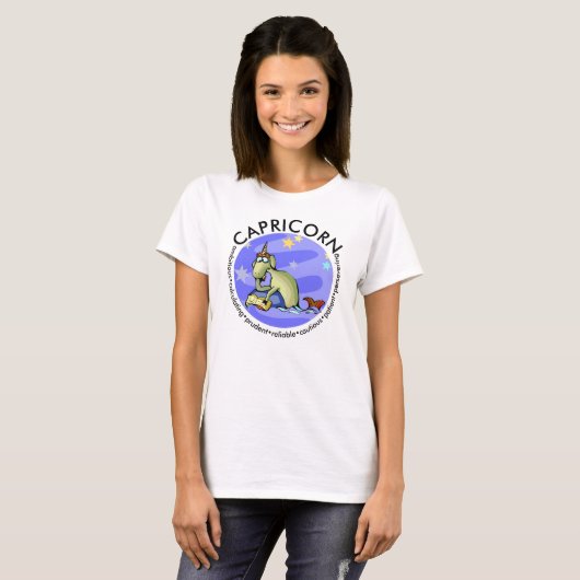  aquarius traits Cute Cartoon Zodiac T-shirt (Voorkant volledig)