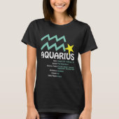Aquarius Traits Dames Donkere T-Shirt (Voorkant)