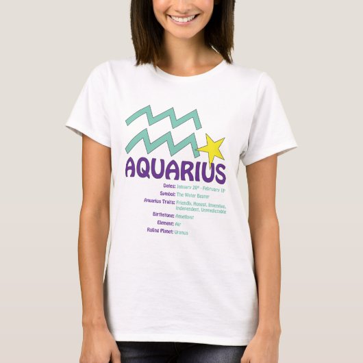 Aquarius Traits Dames T-Shirt (Voorkant)