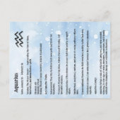 Aquarius Traits, Dates and Energy Briefkaart (Achterkant)