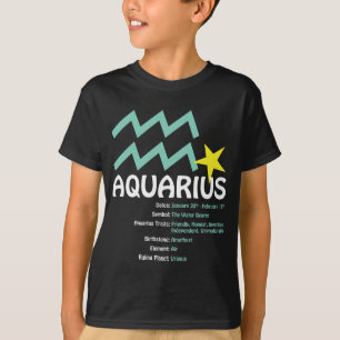Aquarius Traits Kinder Dark T-Shirt