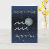 Aquarius Uranus Happy Birthday Wenskaart Kaart (Gele Bloem)