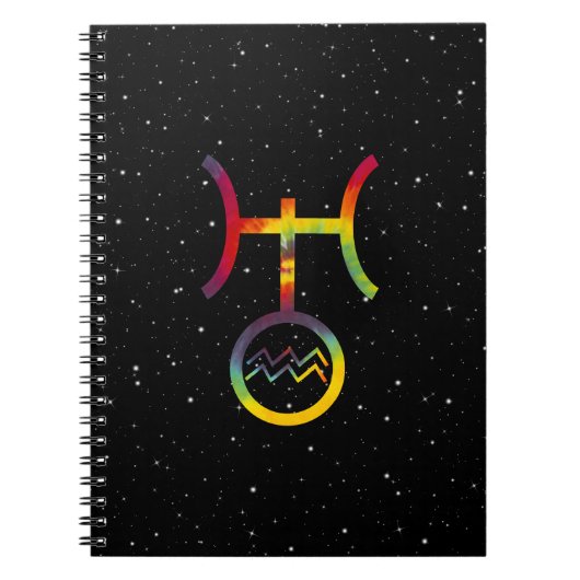 Aquarius Uranus Planetary Symbol Tie Dye Journal Notitieboek (Voorkant)