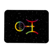 Aquarius Uranus Planetessymbool Starry Tie Dye Magneet (Horizontaal)