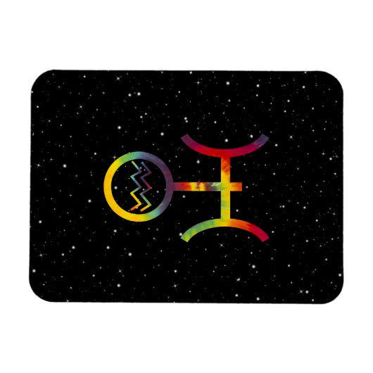 Aquarius Uranus Planetessymbool Starry Tie Dye Magneet (Horizontaal)