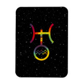 Aquarius Uranus Planetessymbool Starry Tie Dye Magneet (Verticaal)