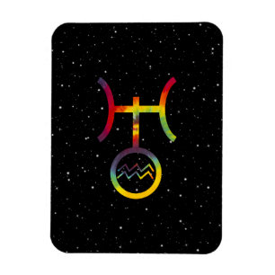 Aquarius Uranus Planetessymbool Starry Tie Dye Magneet