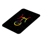 Aquarius Uranus Planetessymbool Starry Tie Dye Magneet (Linkerzijde)