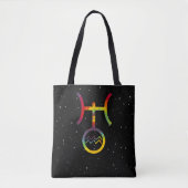 Aquarius Uranus Planetessymbool Starry Tie Dye Tote Bag (Voorkant)