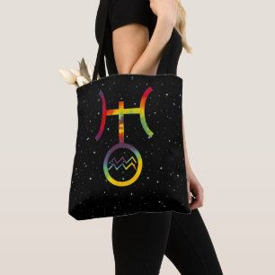 Aquarius Uranus Planetessymbool Starry Tie Dye Tote Bag