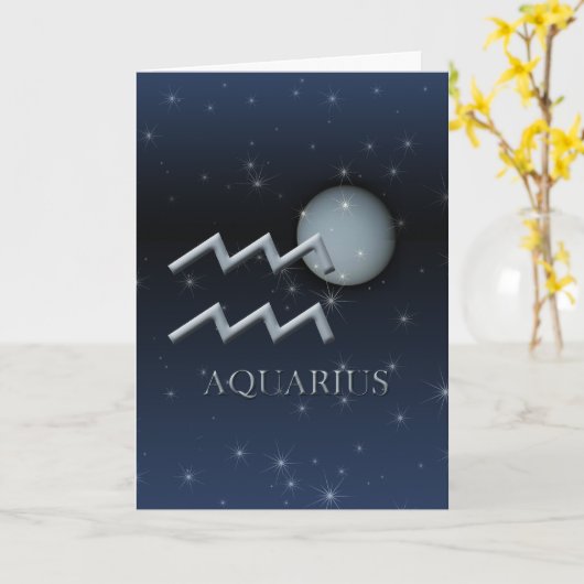 Aquarius Uranus Wenskaart Kaart (Gele Bloem)