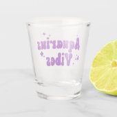 Aquarius Vibes Zodiac Astrology Paars Stars Shot Glas (Achterkant)