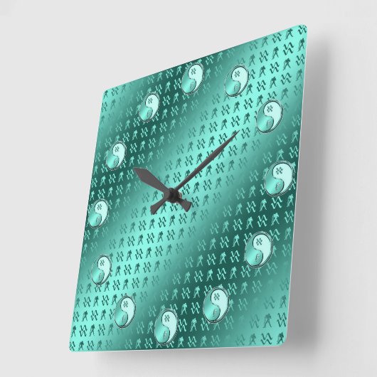 Aquarius Vierkante Klok (Hoek)