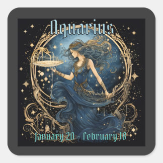 Aquarius Vierkante Sticker