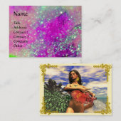 AQUARIUS, violet paars goudgeel Visitekaartje (Voorkant / Achterkant)