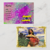 AQUARIUS, violet paars goudgeel Visitekaartje (Voorkant / Achterkant)