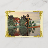 AQUARIUS, violet paars goudgeel Visitekaartje (Achterkant)