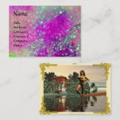 AQUARIUS, violet paars goudgeel Visitekaartje (Voorkant / Achterkant)