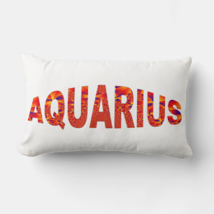 Aquarius - Vuurblauw Oranje Geel Blauw Kussen