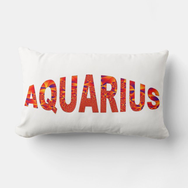 Aquarius - Vuurblauw Oranje Geel Blauw Kussen (Voorkant)