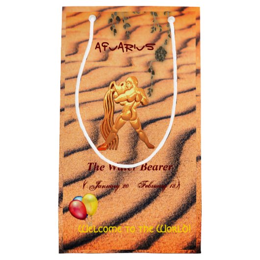 Aquarius Water Bearer - (jan 20 - feb 18) Baby Klein Cadeauzakje (Voorkant)