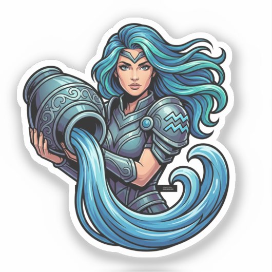 Aquarius Water Bearer Sticker (Voorkant)