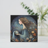 Aquarius Water Bearer Zodiac Astrology Birthday Kaart (Staand voorkant)