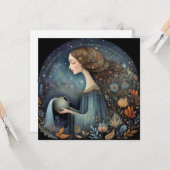 Aquarius Water Bearer Zodiac Astrology Birthday Kaart (Voorkant / Achterkant in situ)