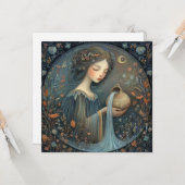 Aquarius Water Bearer Zodiac Celestial Birthday Kaart (Voorkant / Achterkant in situ)