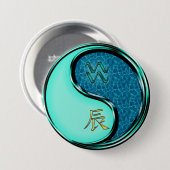 Aquarius & Water Dragon Ronde Button 7,6 Cm (Voorkant /achterkant)