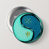 Aquarius & Water Monkey Ronde Button 7,6 Cm (Voorkant /achterkant)