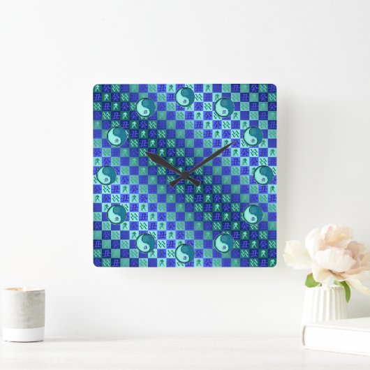 Aquarius & Water Ox Vierkante Klok (Huis)