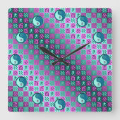 Aquarius & Water Rooster Vierkante Klok (Voorkant)