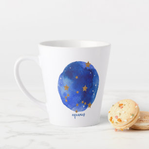 Aquarius Waterverf Night Sky Constellation Zodiac Latte Mok