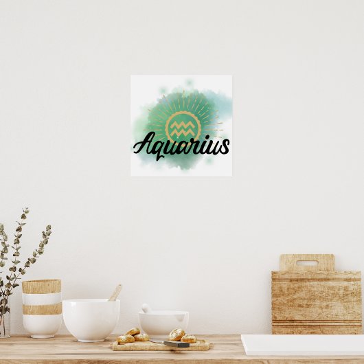 Aquarius Waterverf Splash Poster (Keuken)
