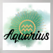 Aquarius Waterverf Splash Poster (Voorkant)
