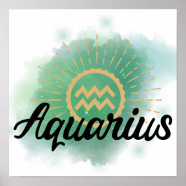 Aquarius Waterverf Splash Poster