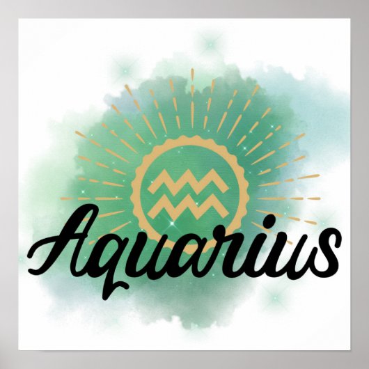 Aquarius Waterverf Splash Poster (Voorkant)