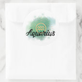 Aquarius Waterverf Splash Ronde Sticker (Tas)