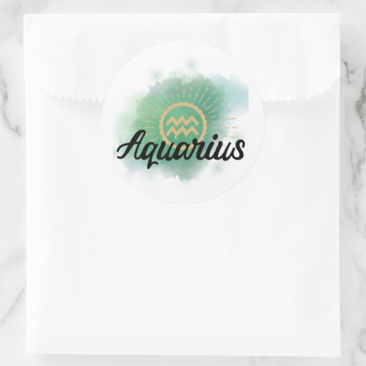 Aquarius Waterverf Splash Ronde Sticker (Tas)