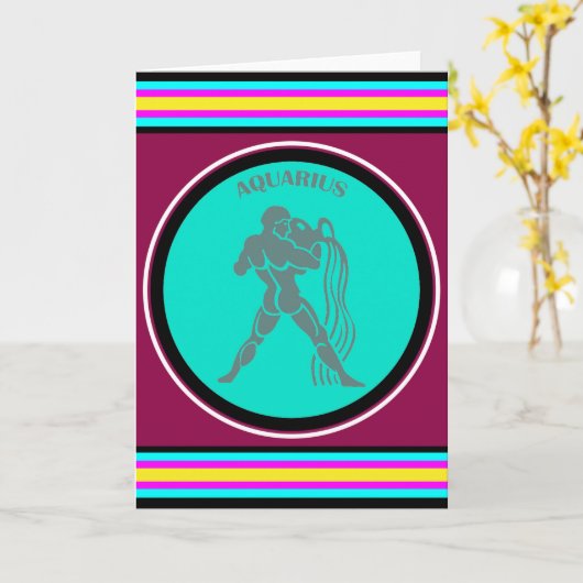 Aquarius Wenskaart Kaart (Gele Bloem)