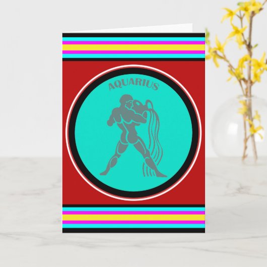 Aquarius Wenskaart Kaart (Gele Bloem)