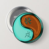 Aquarius & Wood Dog Ronde Button 7,6 Cm (Voorkant /achterkant)