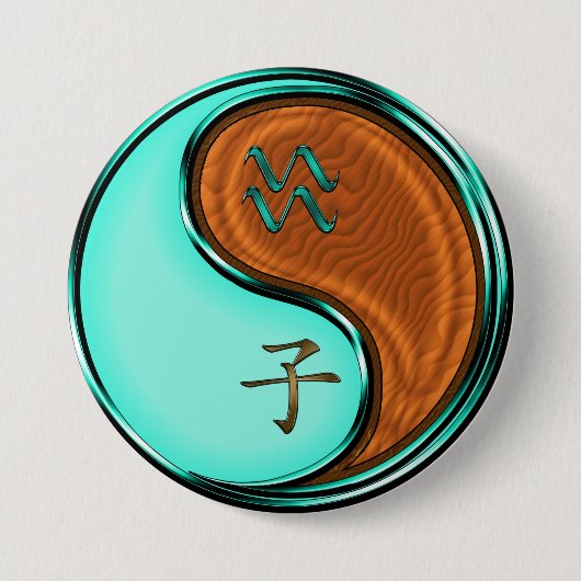 Aquarius & Wood Rat Ronde Button 7,6 Cm (Voorkant)
