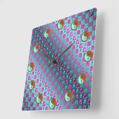 Aquarius & Wood Rooster Vierkante Klok (Hoek)